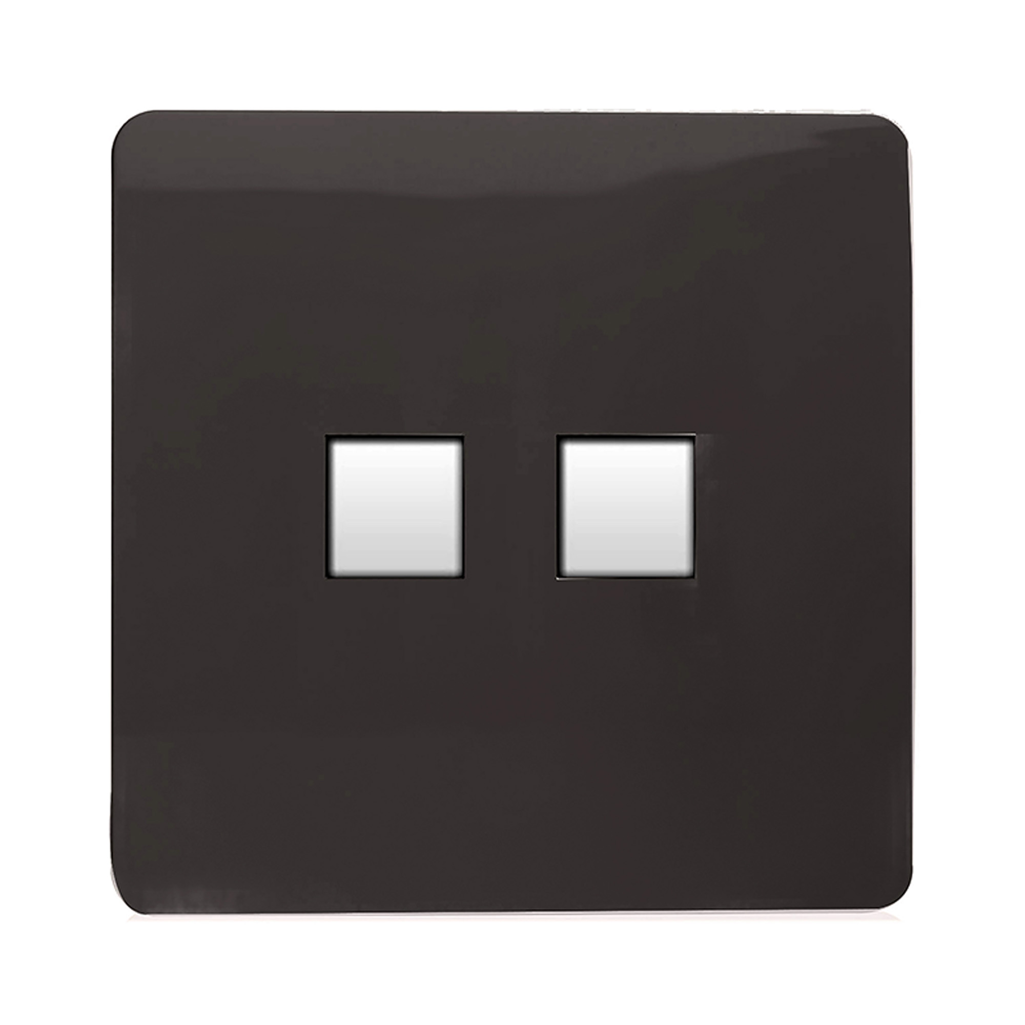 ART-2PCDB  Twin PC Ethernet Cat 5/6 Data Outlet Dark Brown